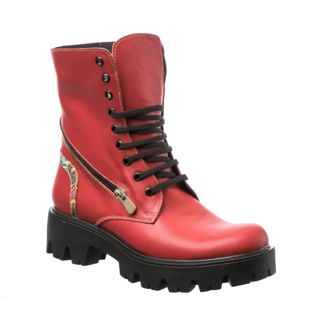 Catinca Shoes BC29 RBP bocanci dama rosu box piele naturala