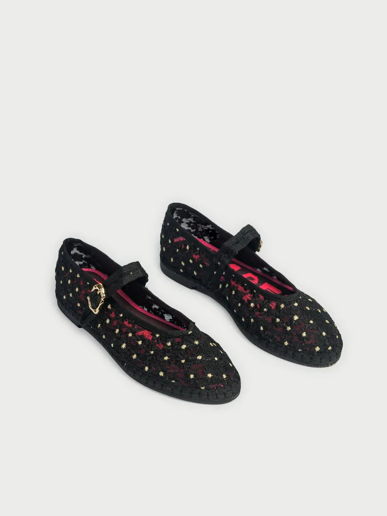 Flagelus Pierre Marguerite Black balerini mesh