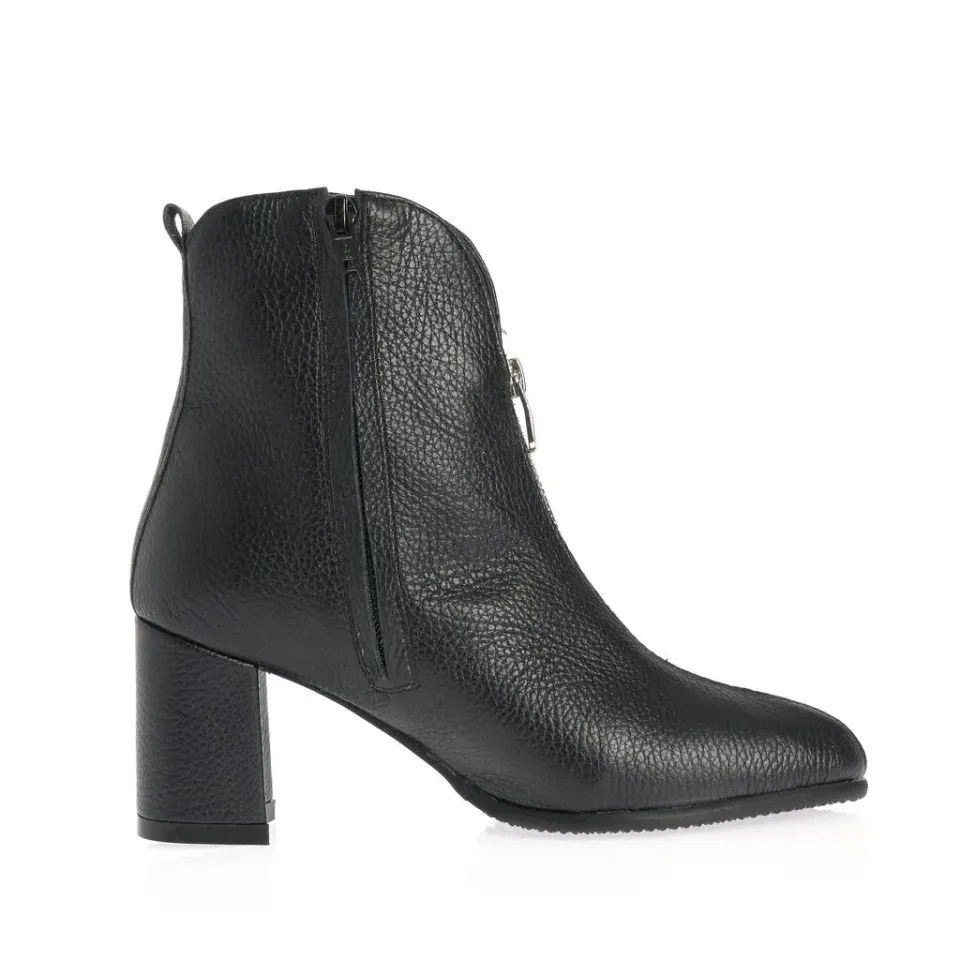 Ana Urbana Natalia botine piele negre toc gros