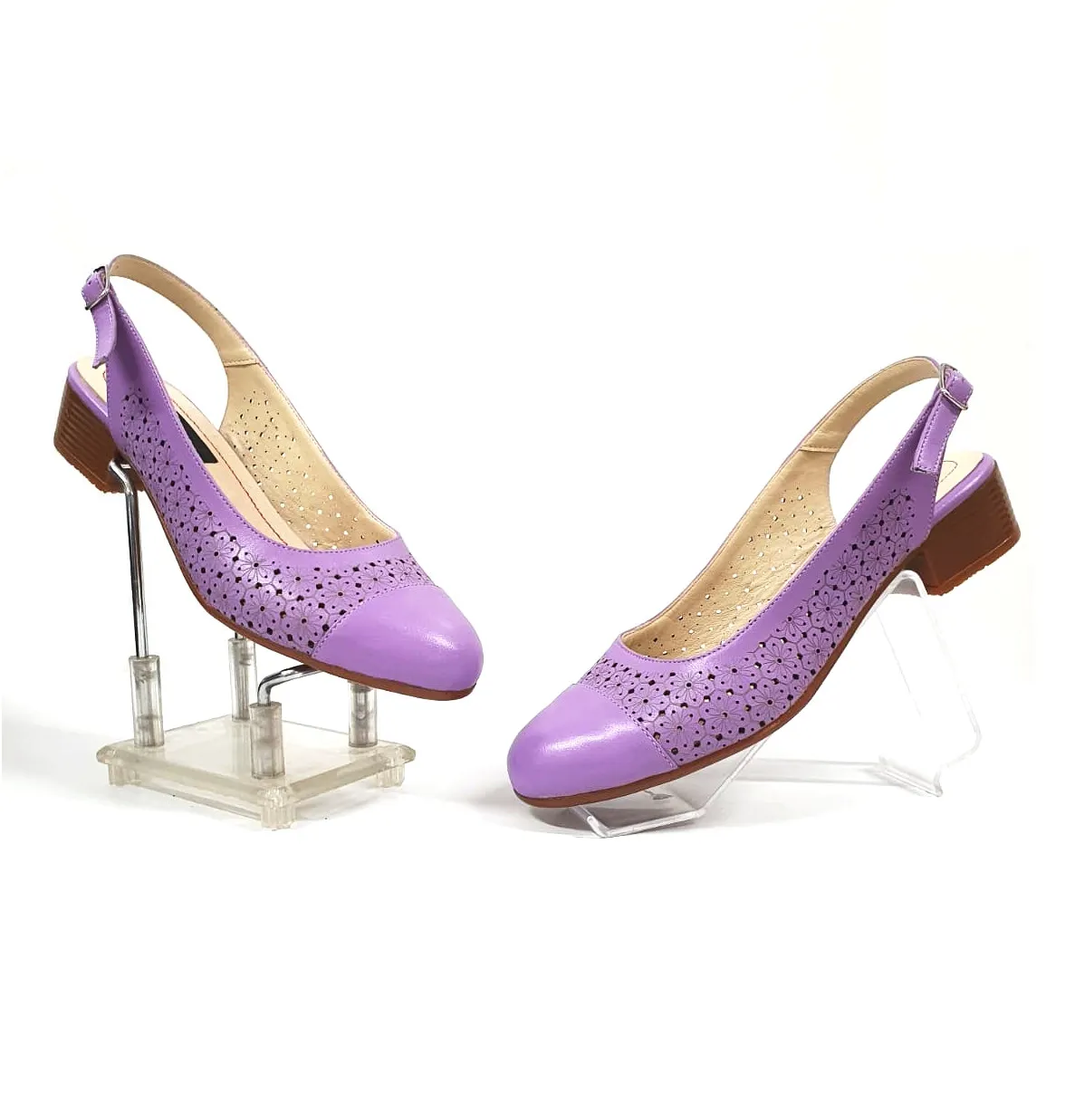 Catinca Shoes T16 L sandale dama lila piele naturala
