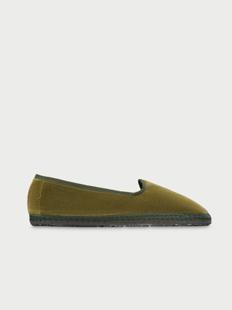 Flagelus Emma papuci slipper verzi catifea