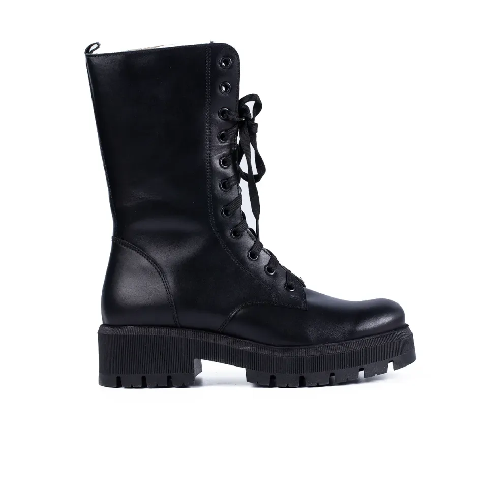 Lucas Shoes 402 ghete damă negru piele naturală