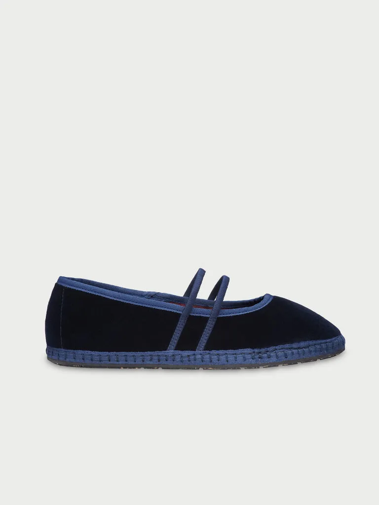 Flagelus Laurance Navy papuci bleumarin catifea