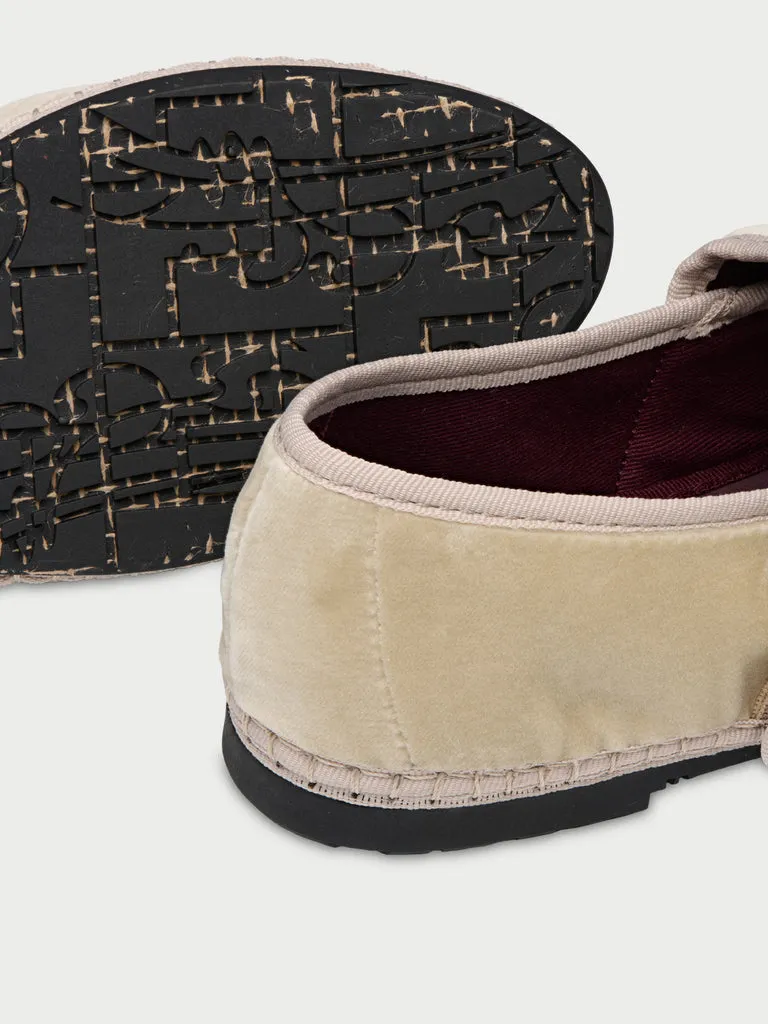 Flagelus Sophie Cream pantofi Mary Jane crem catifea
