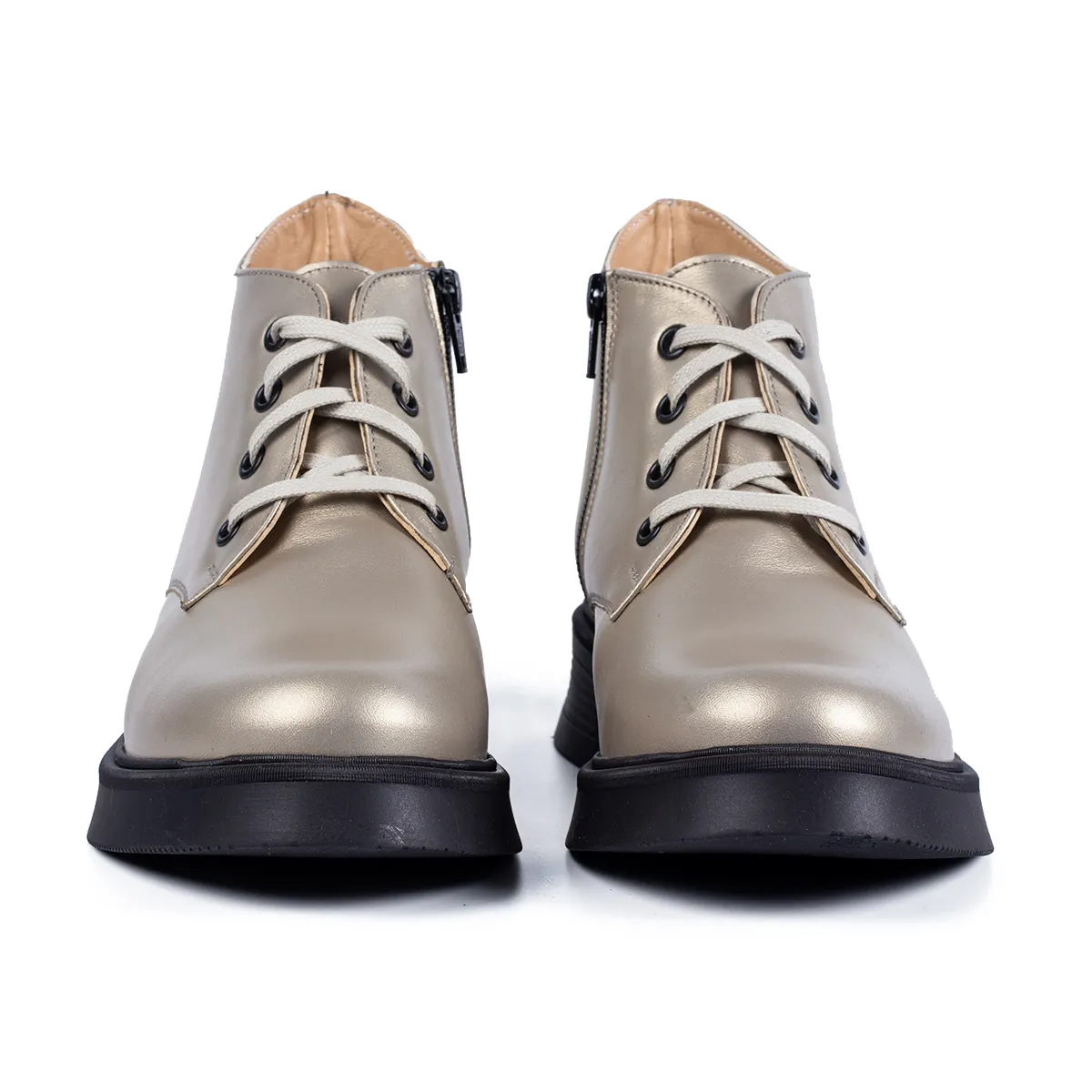 Lucas Shoes 412 ghete damă argintii piele iarnă