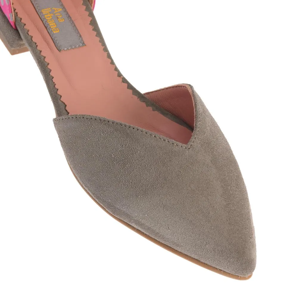 Ana Urbana Guatemala sandale piele gri-fuchsia