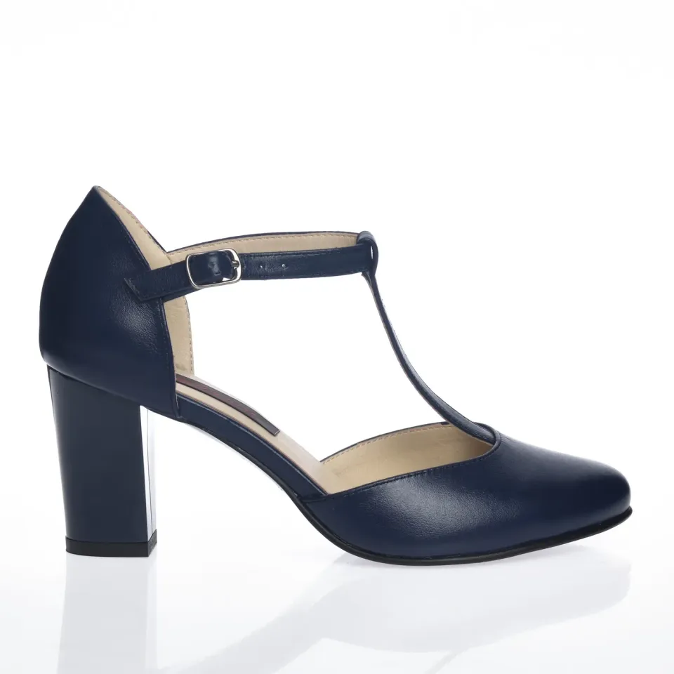Catinca Shoes D9 BB sandale dama piele bleumarin box