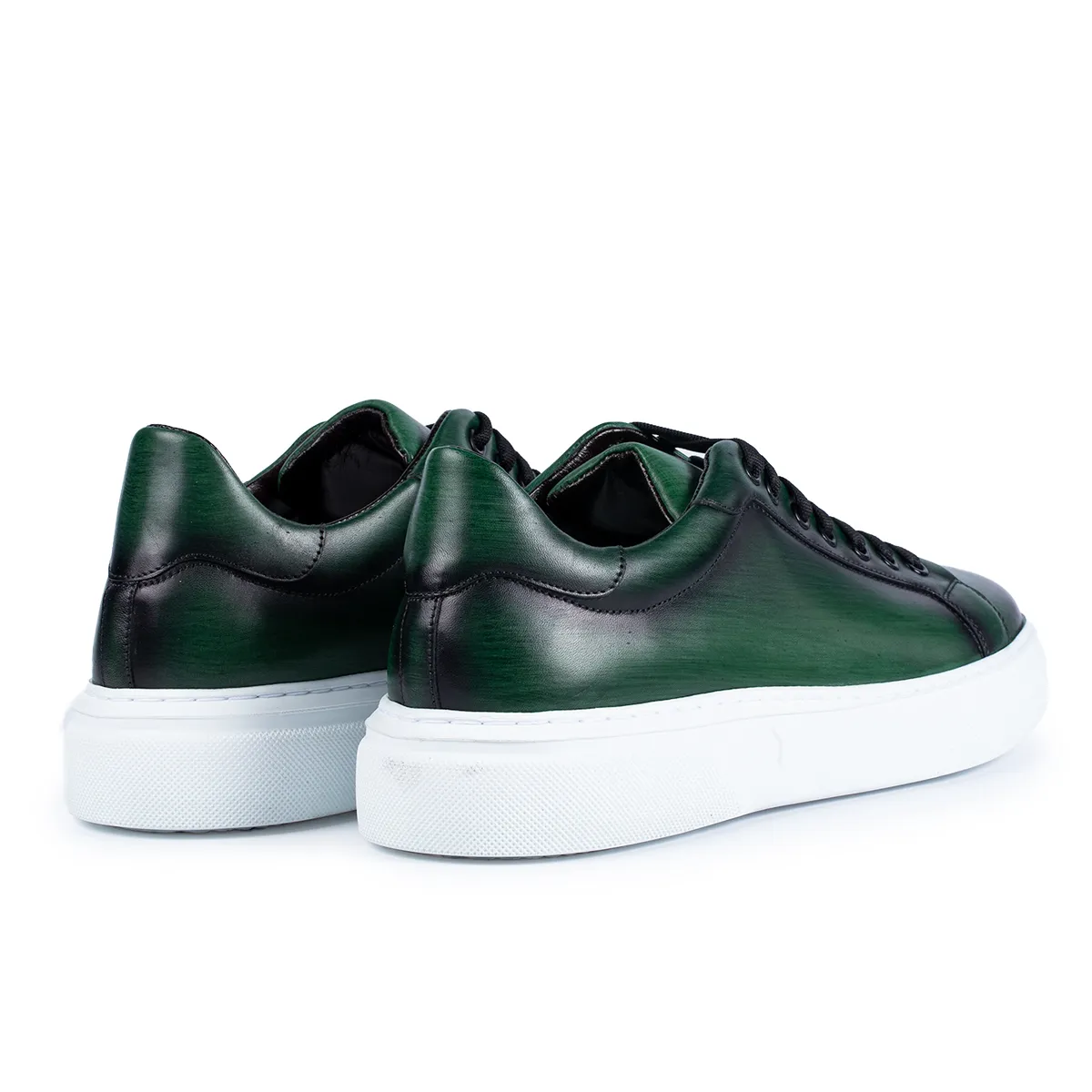 Lucas Shoes 510 sneakers barbati verde piele naturala