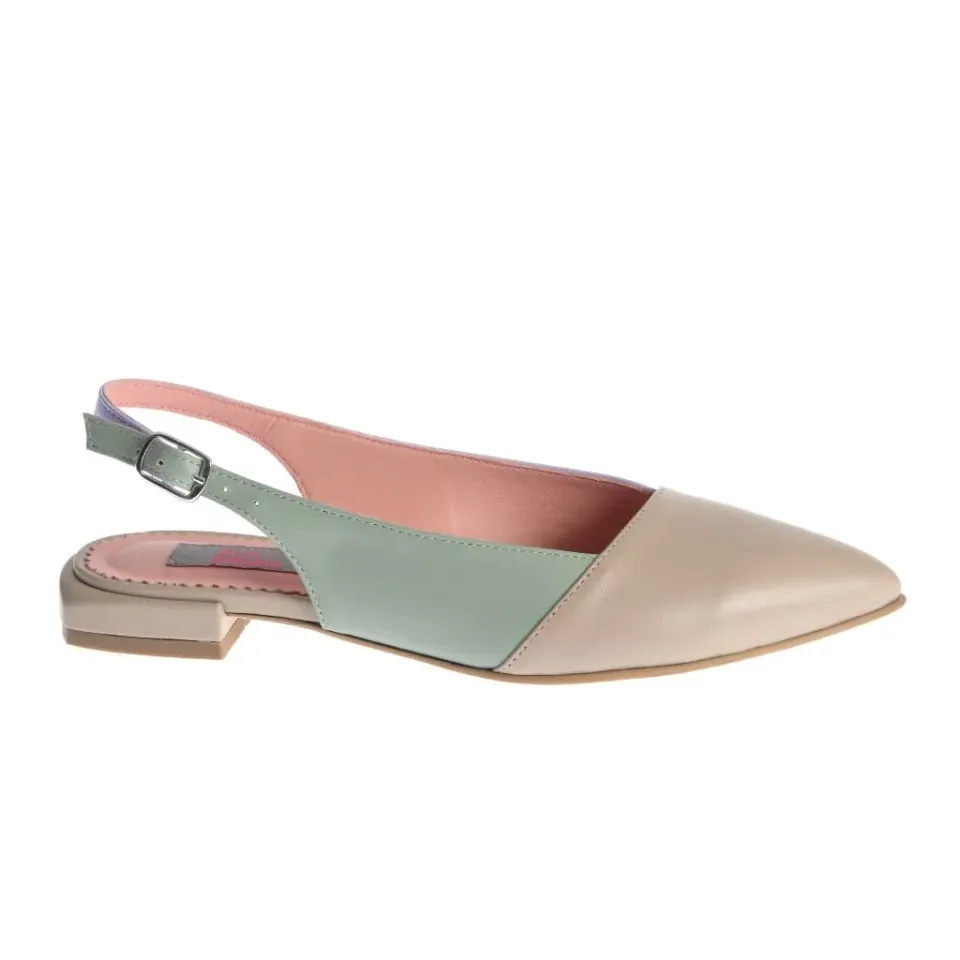 Ana Urbana Glasgow balerini bej piele slingback