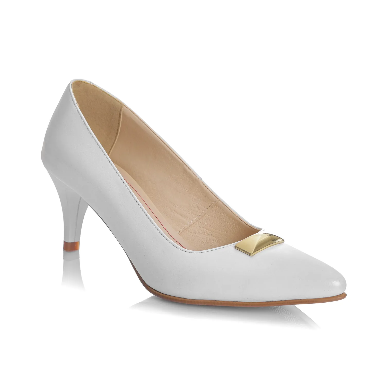 Catinca Shoes A51 AS pantofi dama piele naturala alb sidef