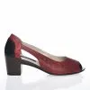Catinca Shoes Rosu Negru T1 RN sandale dama piele naturala