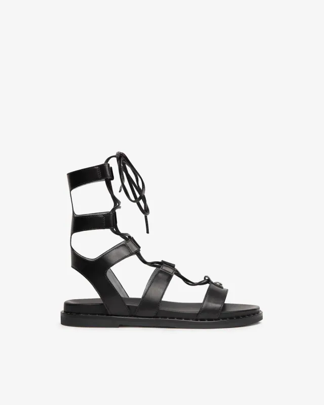 NeroGiardini sandale gladiator piele damă plate