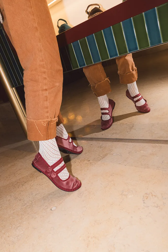 Flagelus Antoine Pink pantofi Mary Jane roz catifea