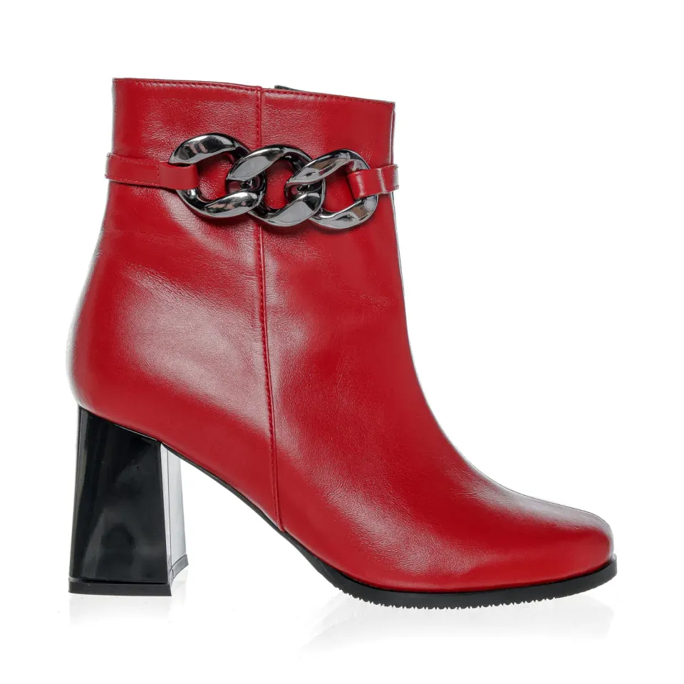 Catinca Shoes GX74 RB ghete piele naturala rosu box