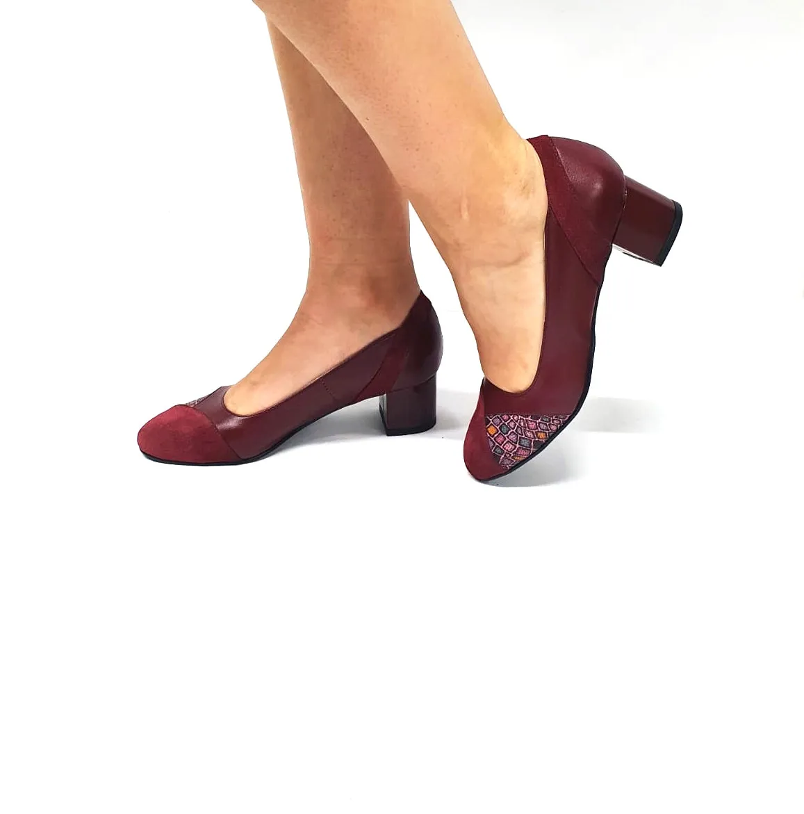 Catinca Shoes C33 BBAPB pantofi dama bordo piele naturala