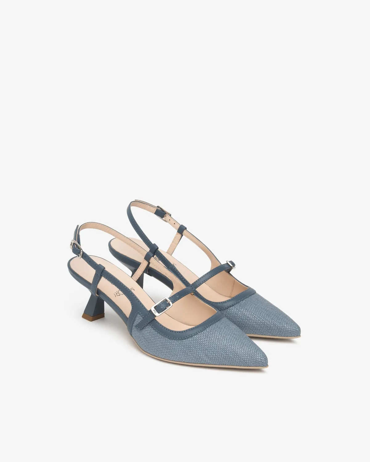 Slingback NeroGiardini piele și textil dama elegant