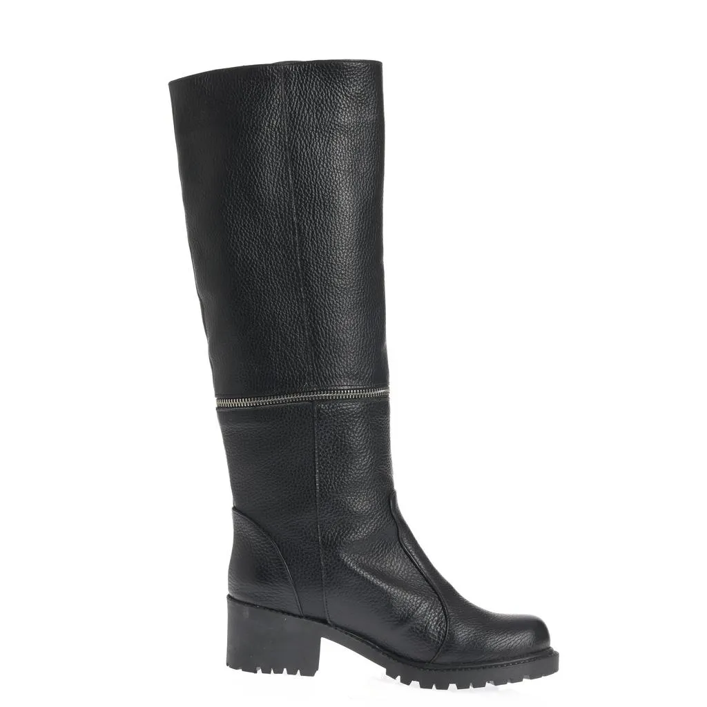 Ana Urbana Shoes Florentina cizme negre piele fermoar