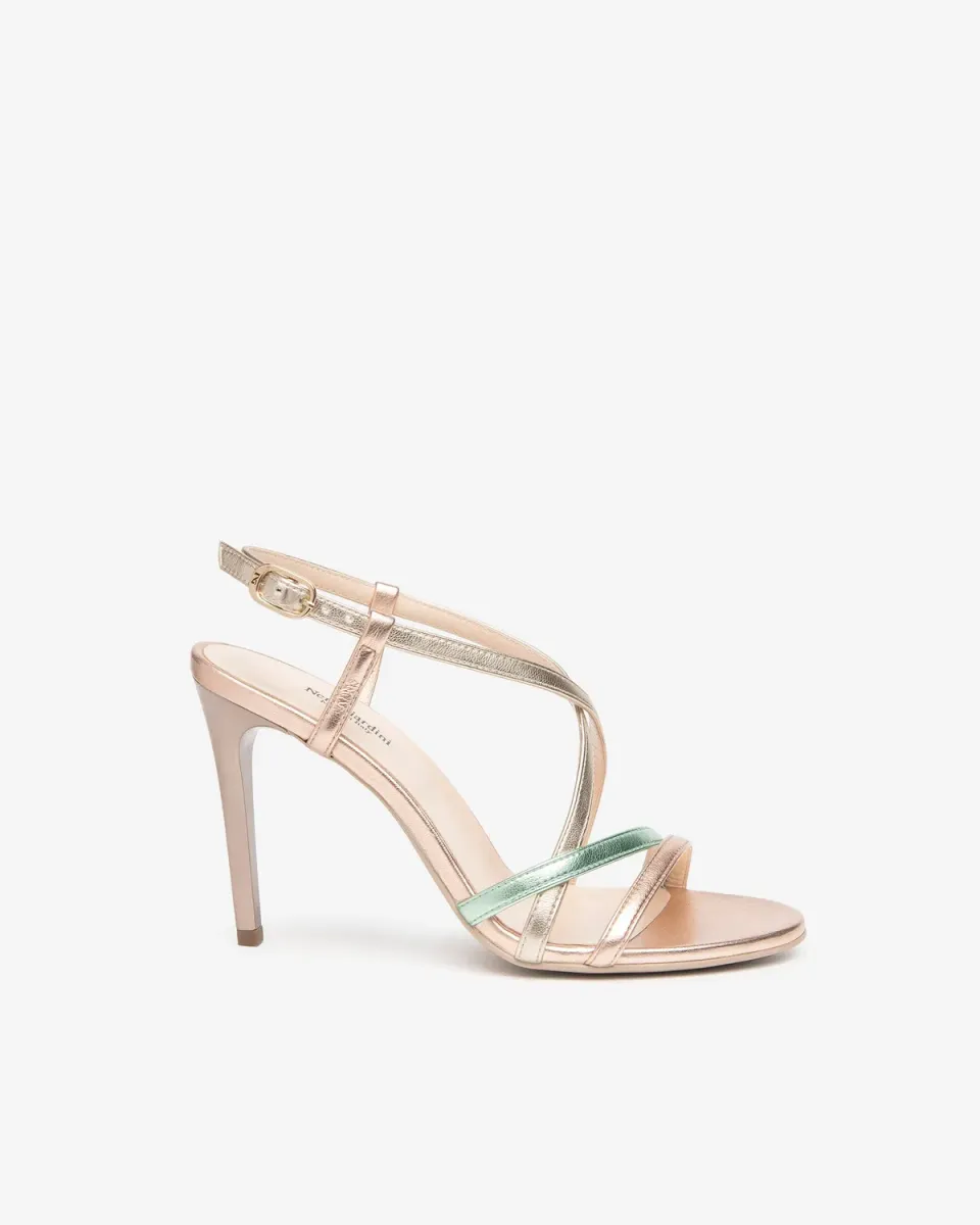 NeroGiardini sandale piele dama toc 9,5 cm multicolor