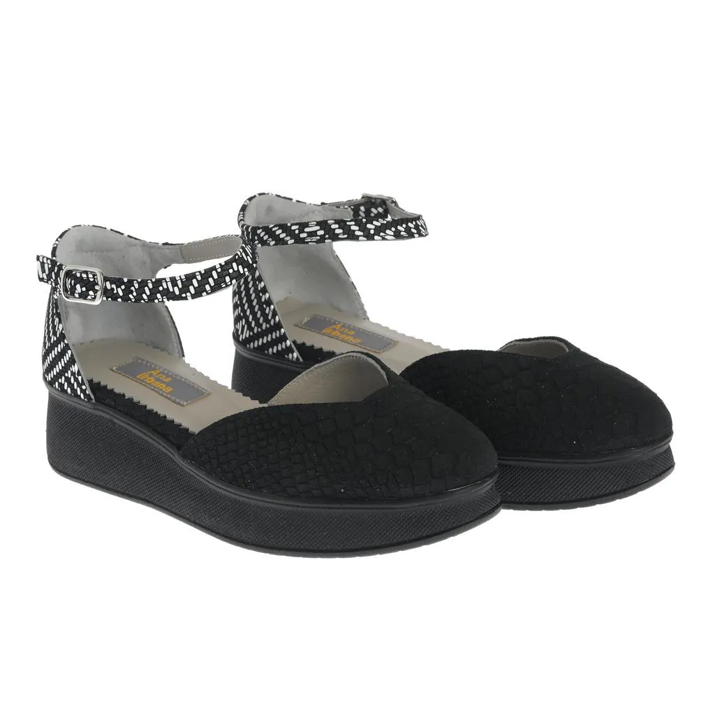 Ana Urbana Shoes Merida sandale negre wedge
