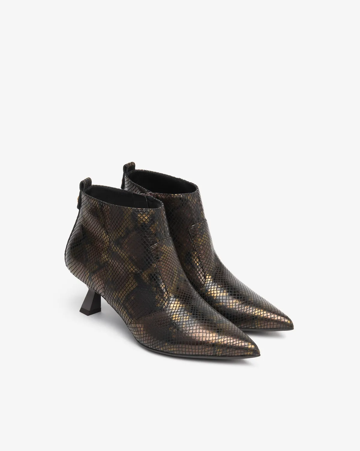 Botine Dama NeroGiardini Piele Toc 5,5 cm Imprimeu Sarpe