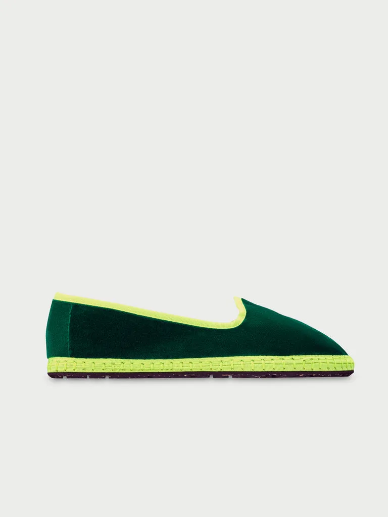 Flagelus Casandra slippers verde inchis catifea
