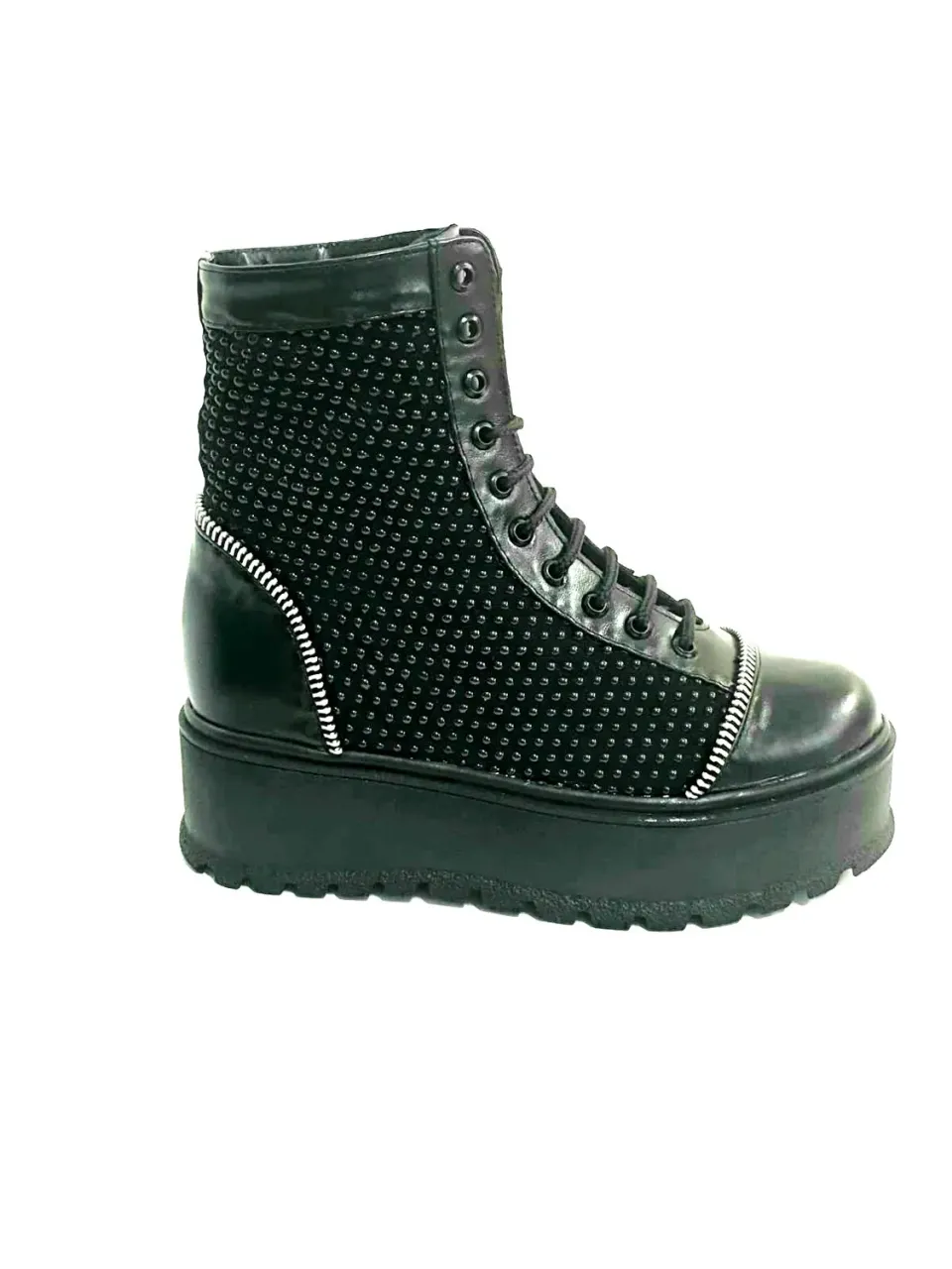 Catinca Shoes BC31 NBBN bocanci piele negru bilute