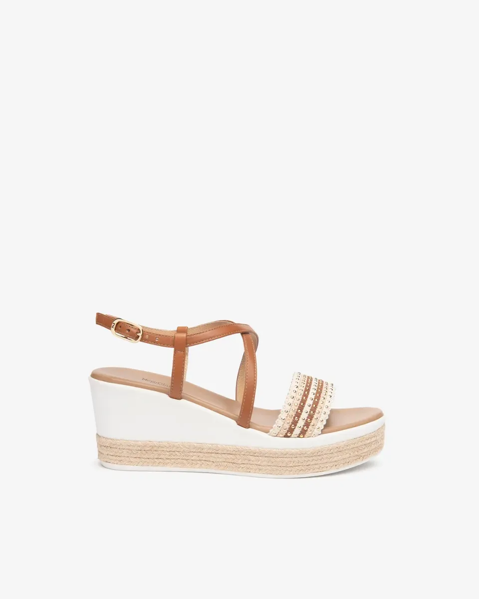 NeroGiardini sandale piele dama platforma 7 cm vara