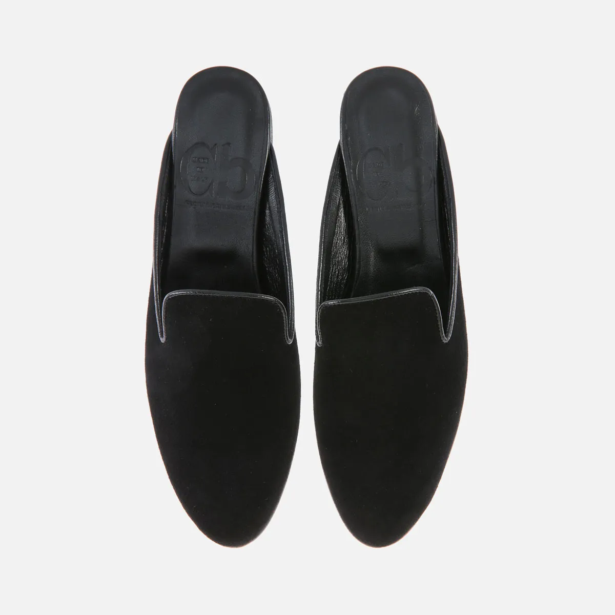 Cecilia Bringheli Ravello Black Suede saboti piele intoarsa