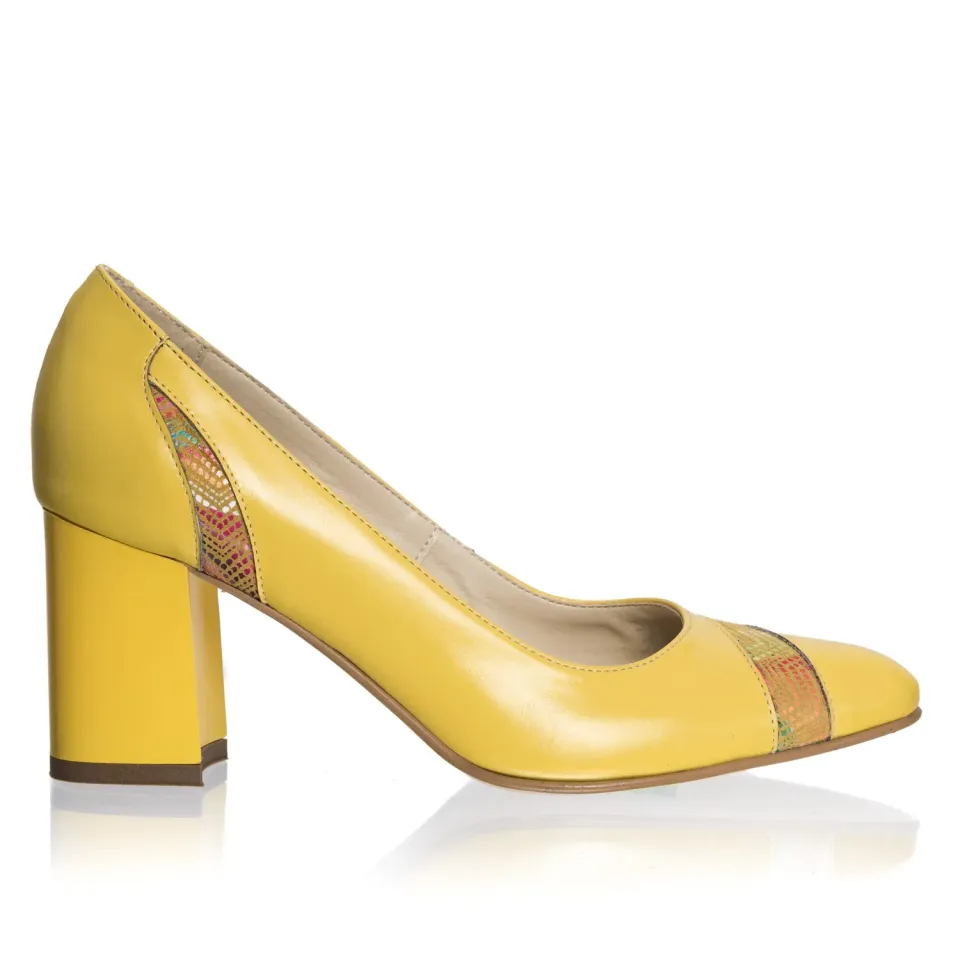 Catinca Shoes 114 GM pantofi dama piele galben mozaic