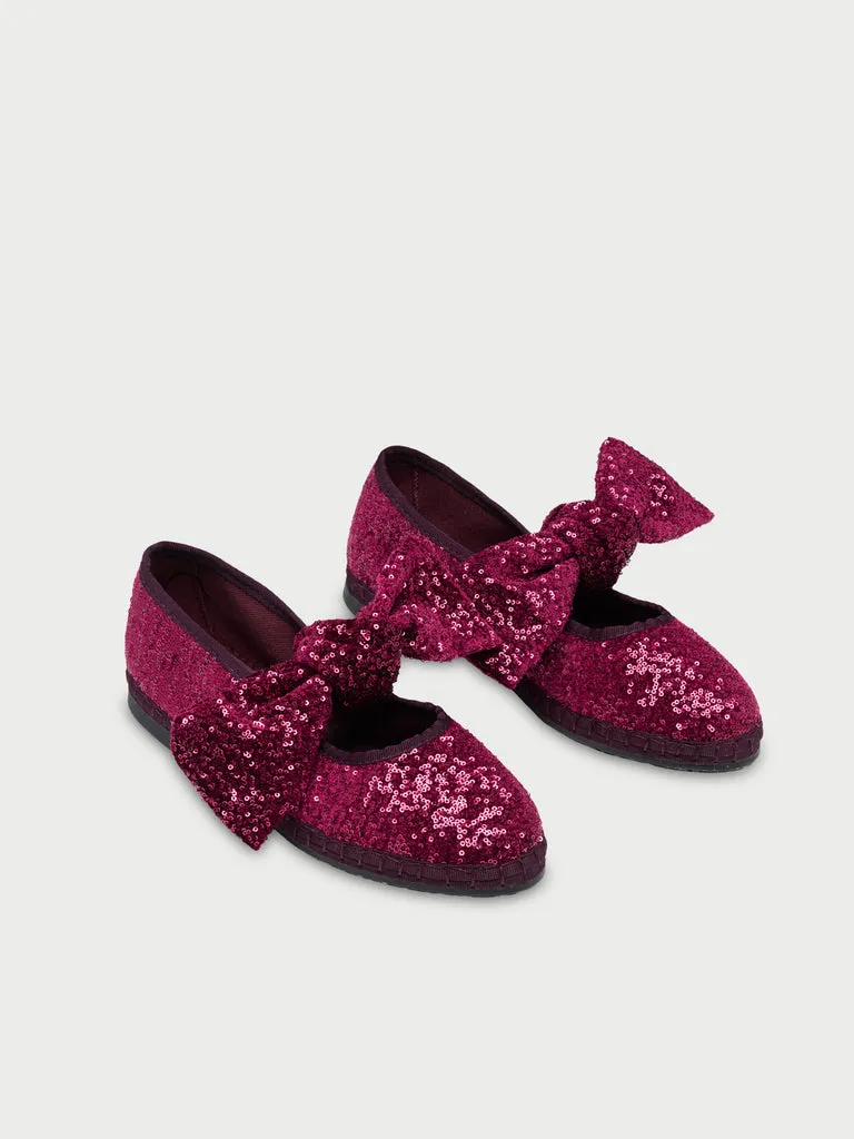Flagelus Lyra Glint Burgundy pantofi paiete visiniu