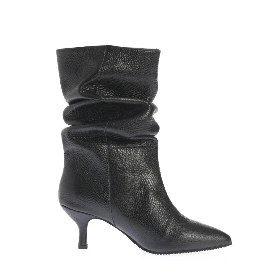 Ana Urbana Shoes Amelia cizme negre piele toc mic