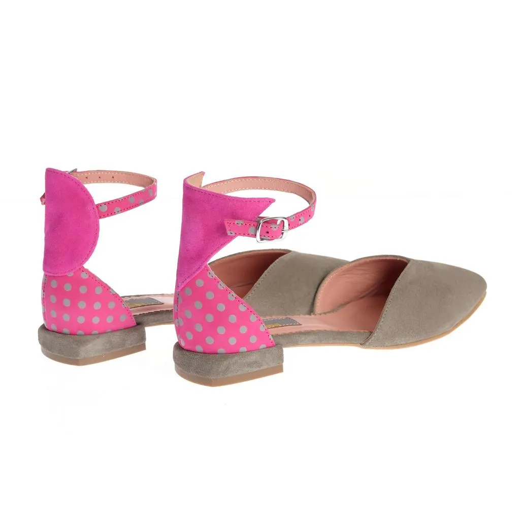 Ana Urbana Guatemala sandale piele gri-fuchsia