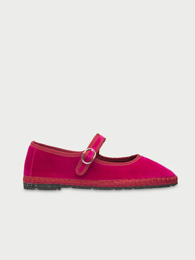 Flagelus Pip pantofi mary jane catifea fuchsia