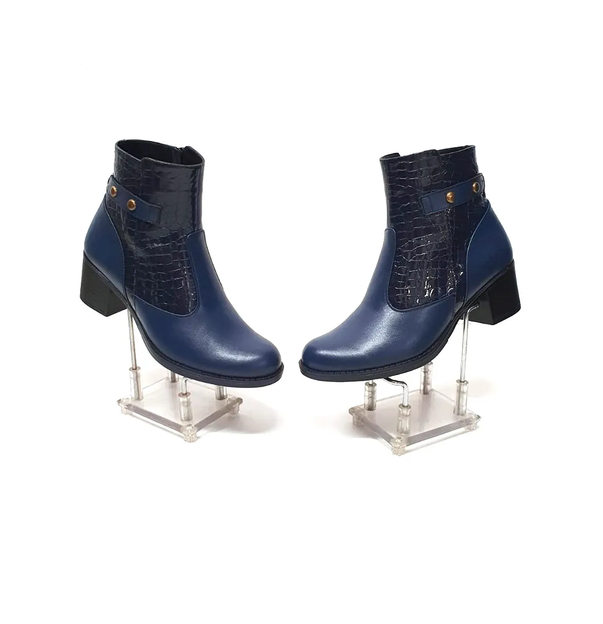 Catinca Shoes GX53 BBC ghete dama blu box croco piele