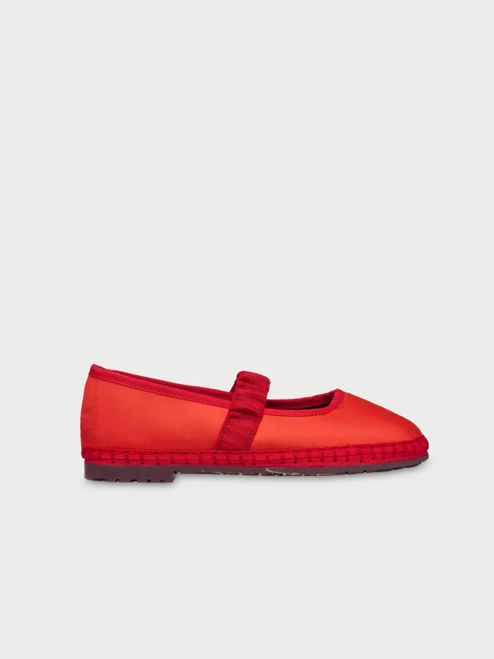 Flagelus Mafalda Ruffle Red Kids pantofi rosii matase