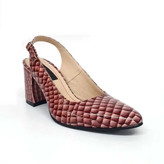 Catinca Shoes R77 BC sandale dama bordo piele naturala