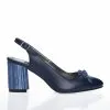 Catinca Shoes V7 BM sandale dama piele bleumarin toc