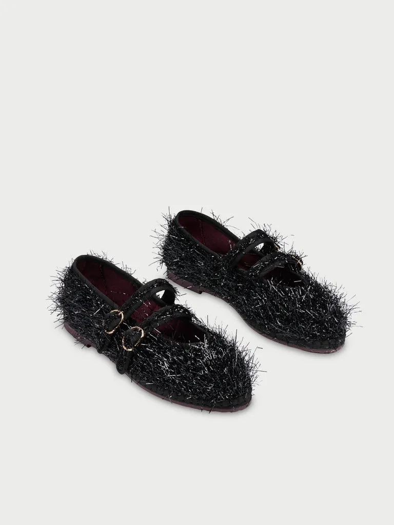 Flagelus Claire Frisson pantofi Mary Jane negri bretele duble