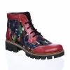 Catinca Shoes BC28 RBP bocanci dama piele naturala rosu pictura