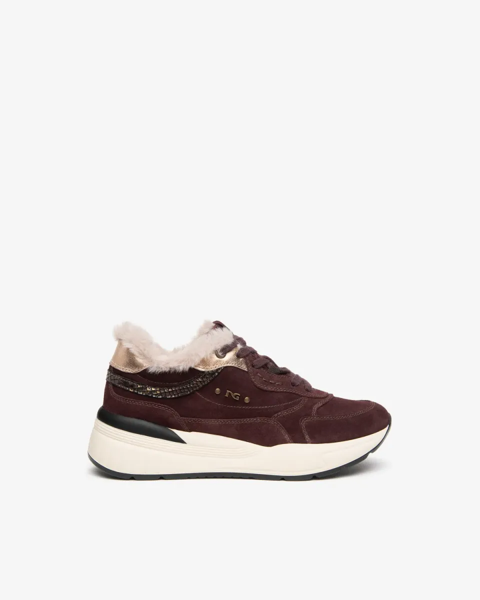 NeroGiardini sneakers damă piele întoarsă iarnă