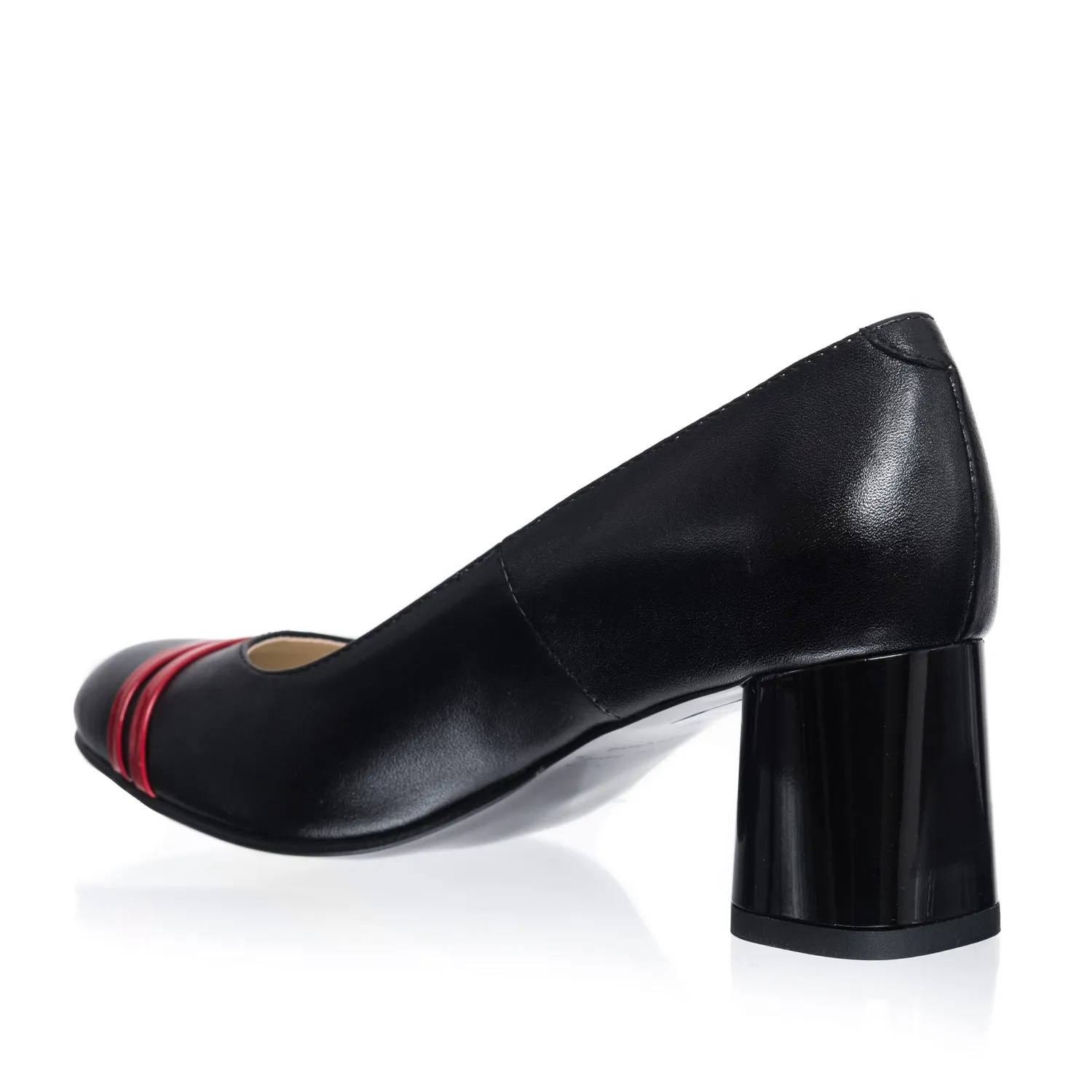 Catinca Shoes 55 NR pantofi dama negru rosu piele