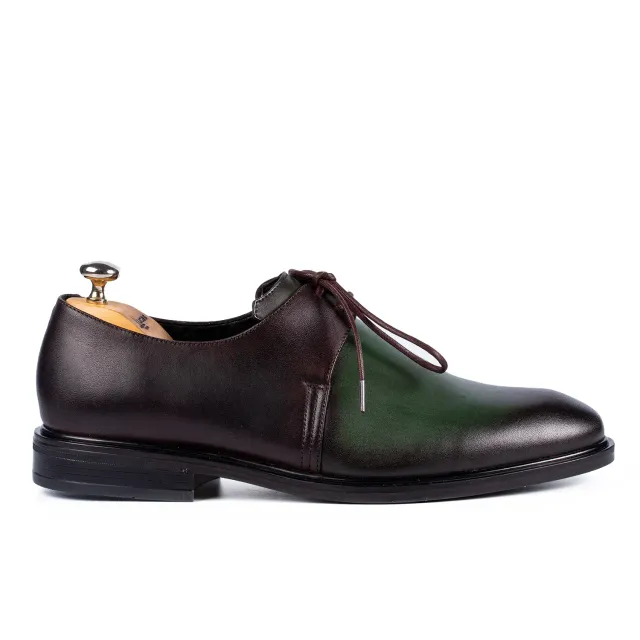 Lucas Shoes Arca Derby pantofi maro-verde piele