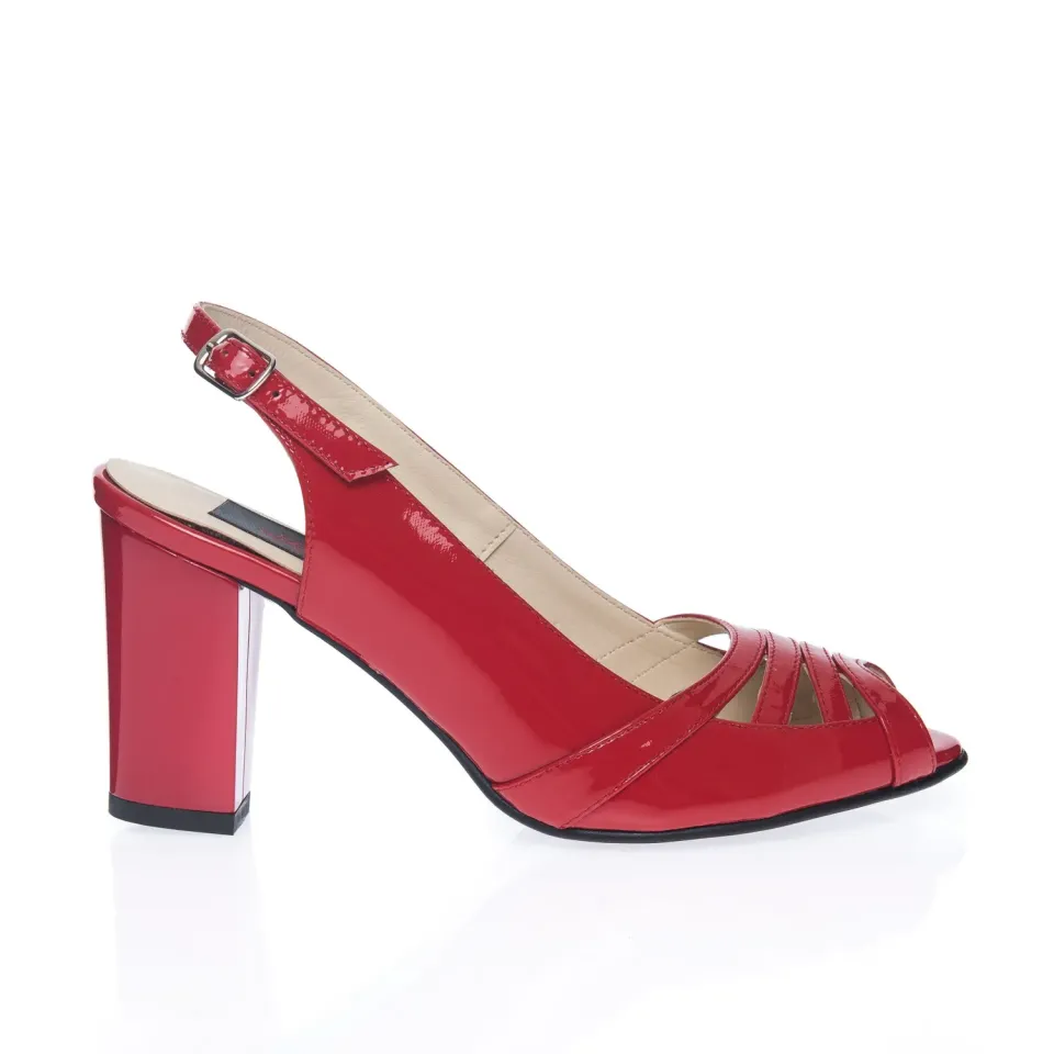 Catinca Shoes 024 RL sandale piele naturala rosu lac
