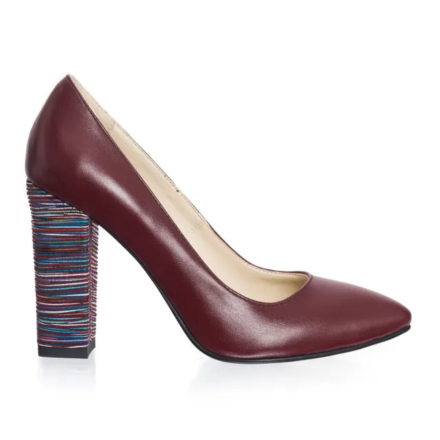 Catinca Shoes 2691 BTD pantofi dama bordo toc piele