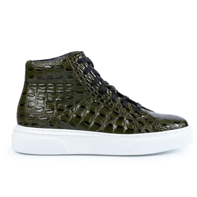 Lucas Shoes 855 ghete piele croco verde