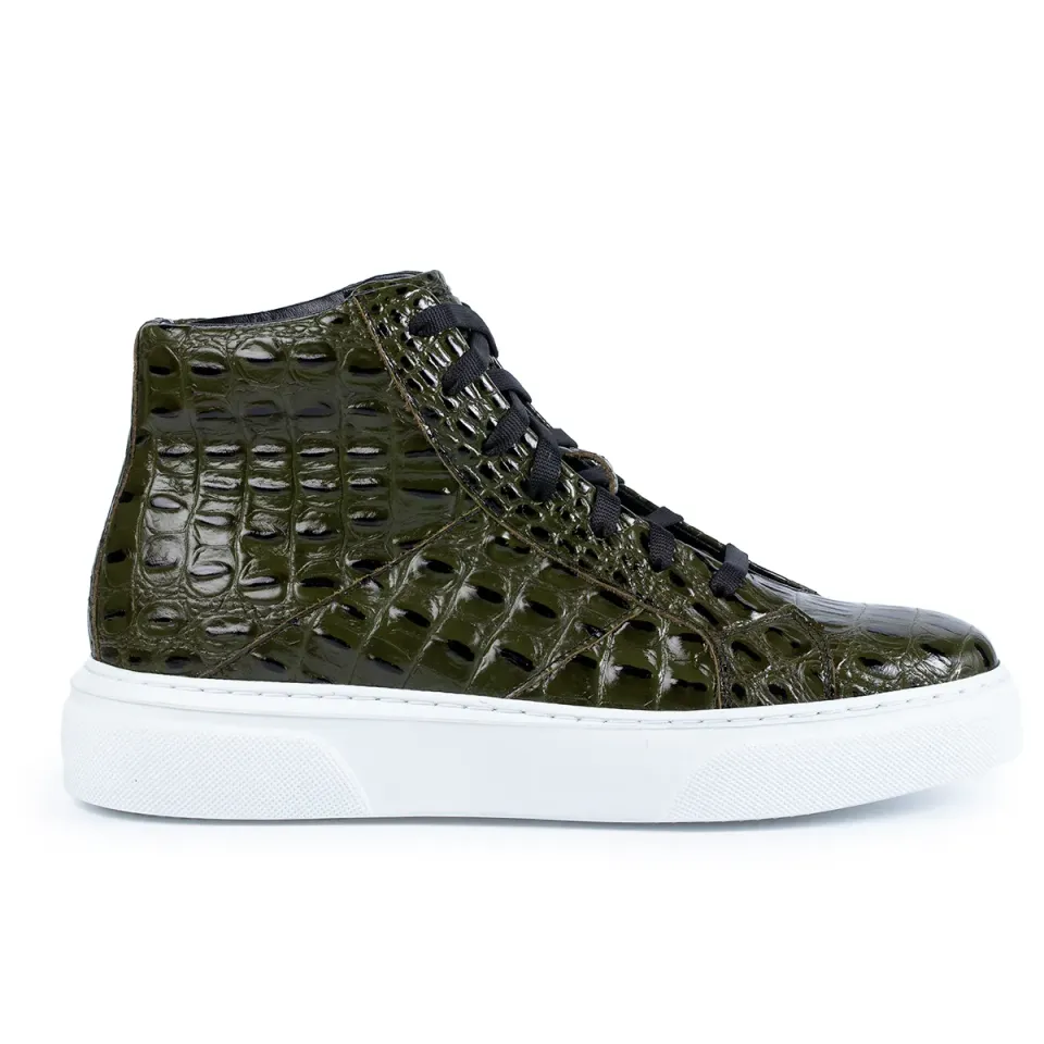 Lucas Shoes 855 ghete piele croco verde