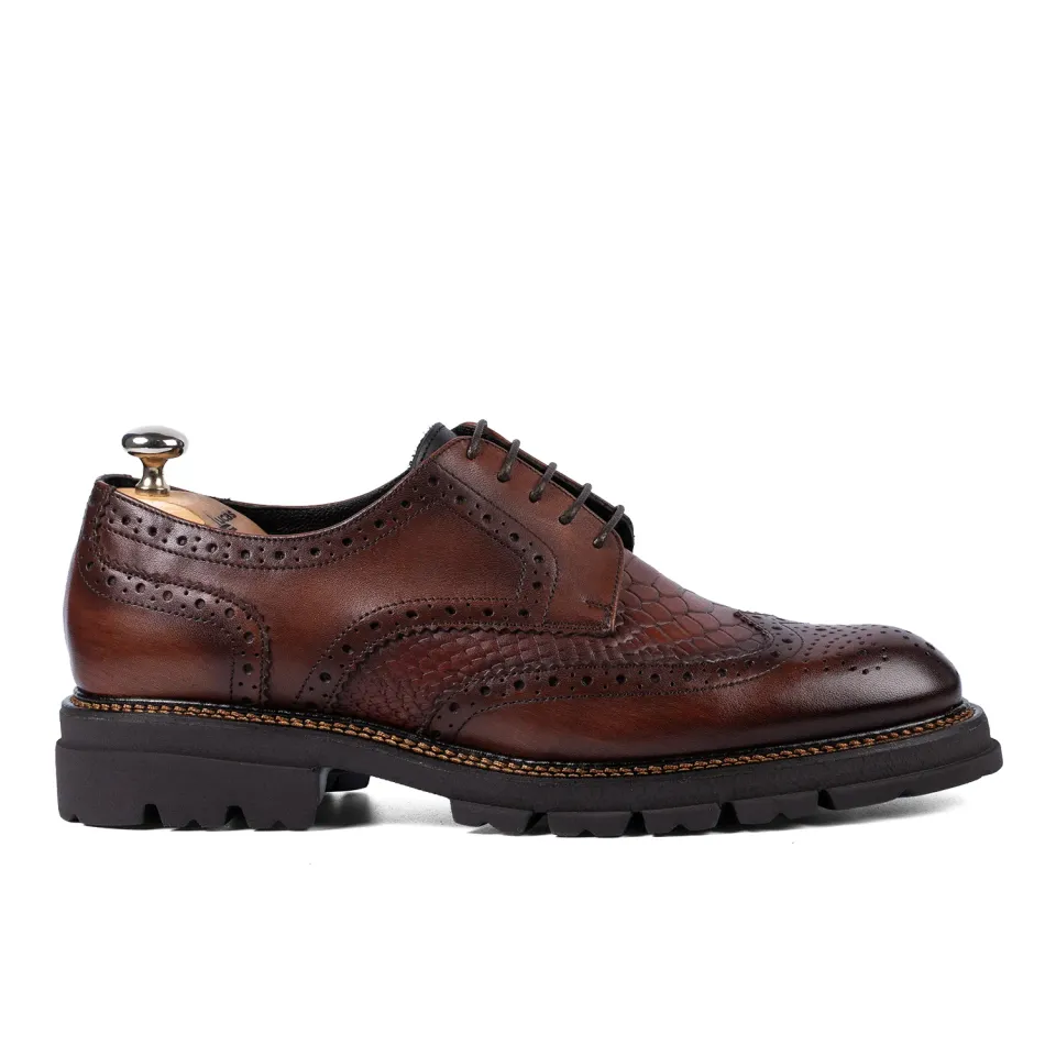 Lucas Shoes Elegant 534 pantofi coniac piele naturala