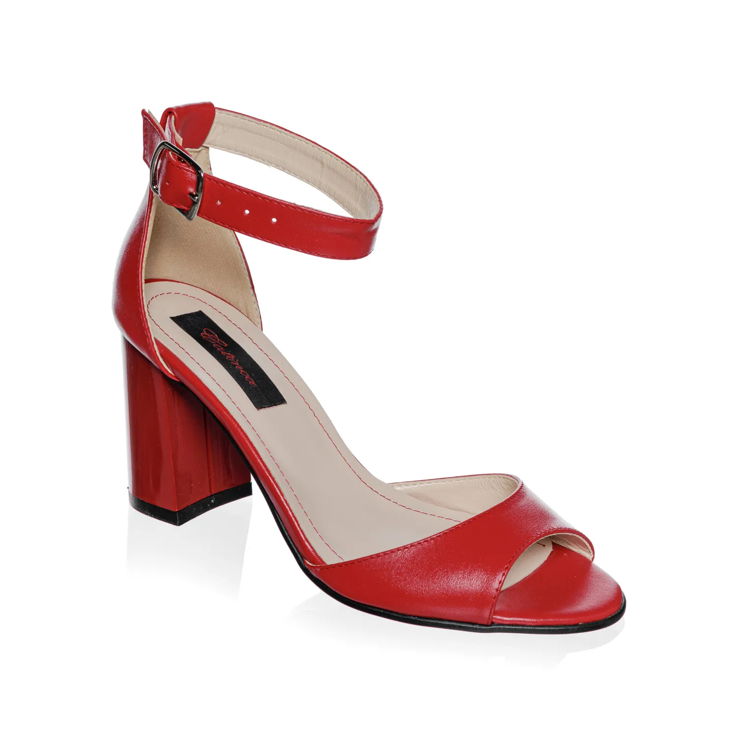 Catinca Shoes D25 R sandale dama piele rosu box