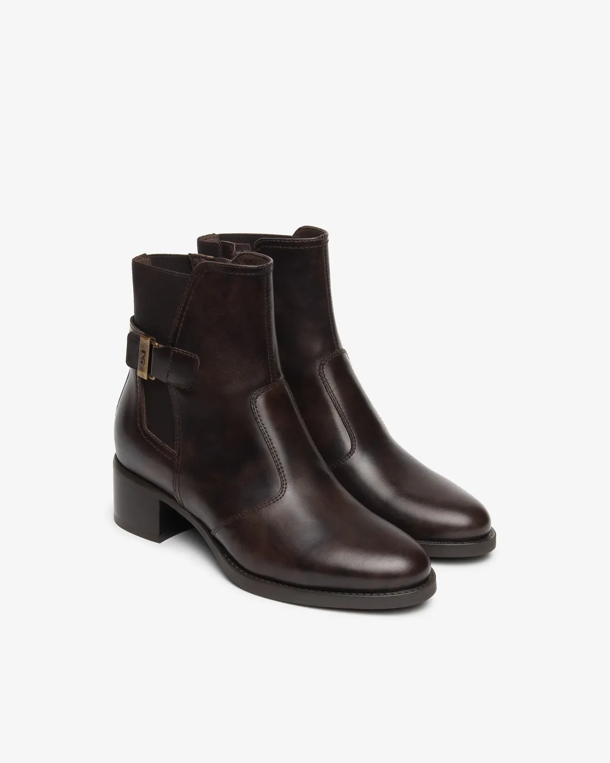 NeroGiardini botine piele dama cu toc bloc 40 mm fermoar