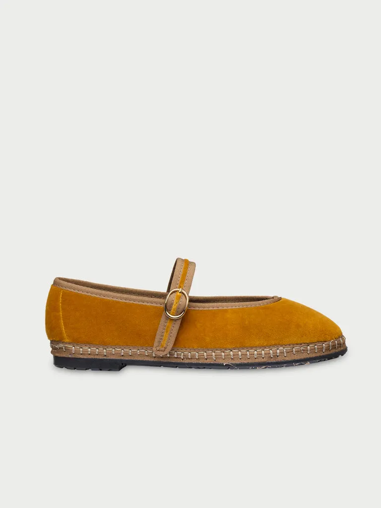 Flagelus Pierre Mustard balerini catifea muștar